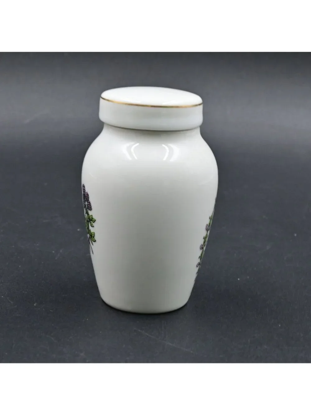 Franklin Mint Gloria Vanderbilt Marjoram Spice Jar Vintage 1985 Porcelain
